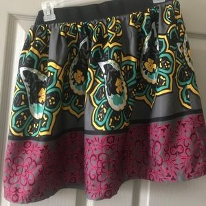 Multi colored mini skirt.